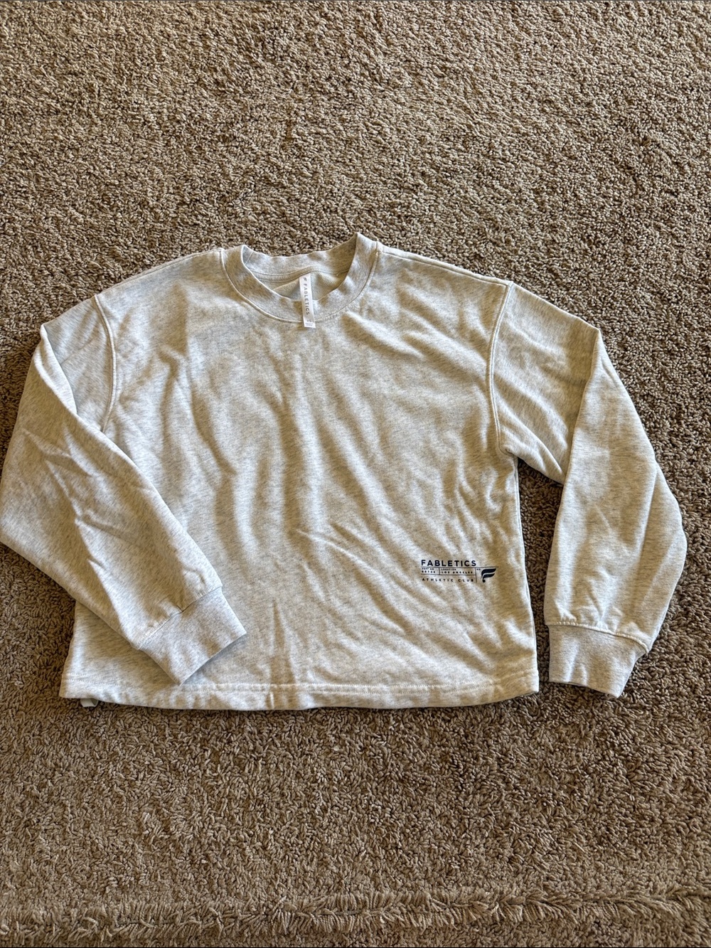 Fabletics Crewneck Sweatshirt in Light Gray XS